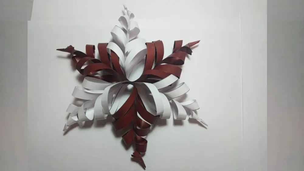A voluminous paper snowflake