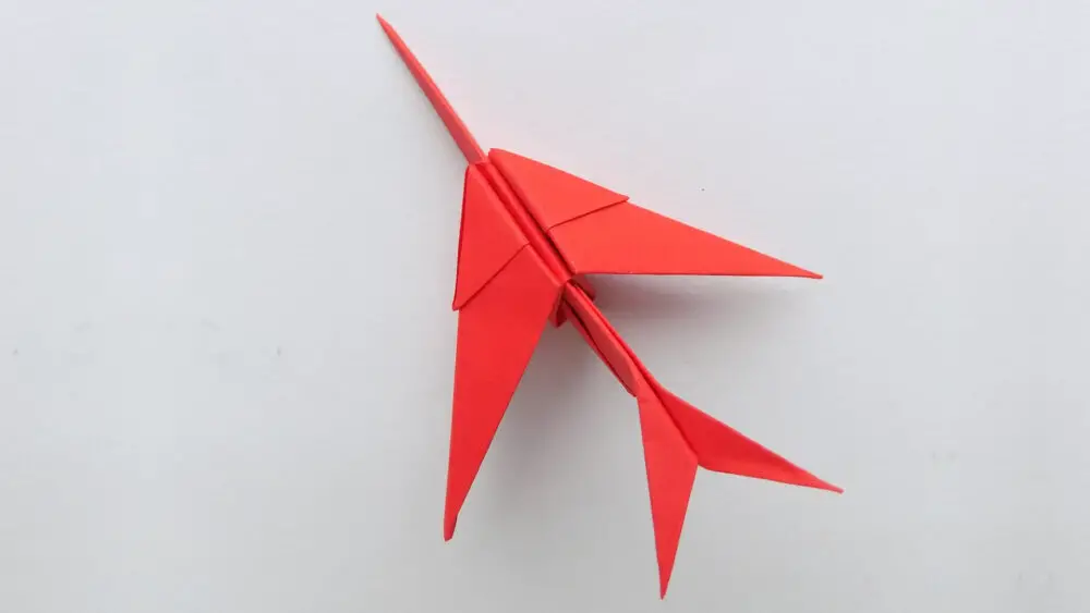 An origami paper airplane
