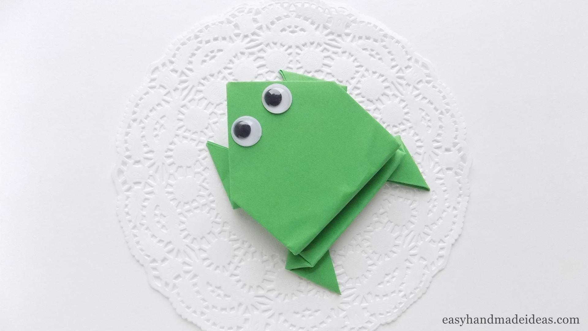 Origami jumping frog