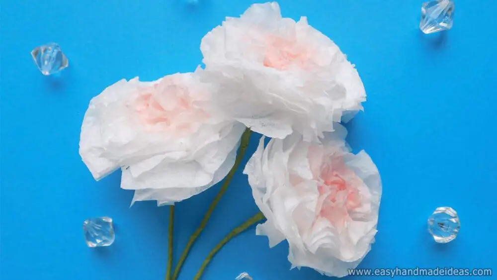 Three Delicate Flowers from Napkins