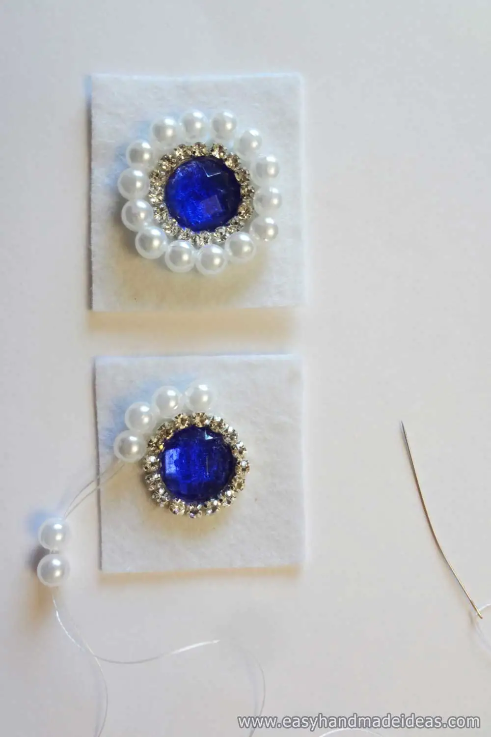 Sewing White Beads to the Core
