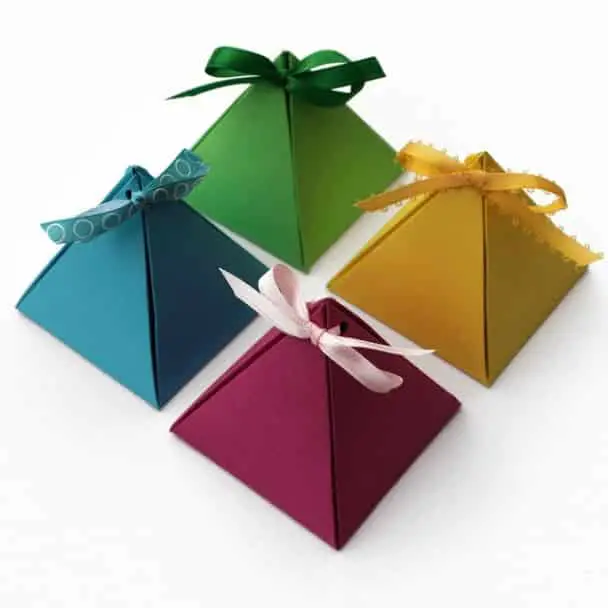 Paper Pyramid Gift Box Square Final White