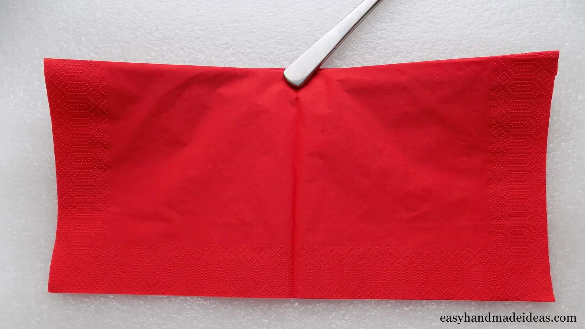 Upside-down red napkin
