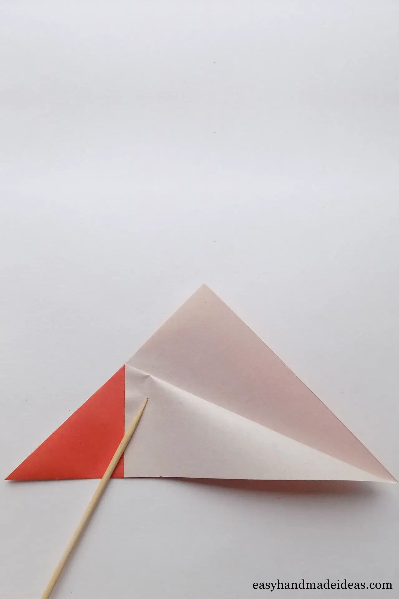 Mark only the fold on the left side of the triangle