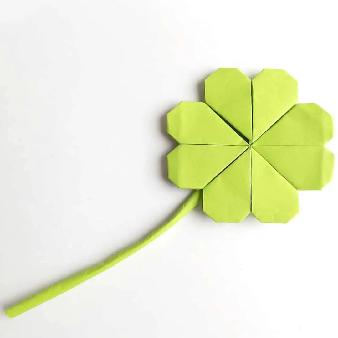 Paper Four Leaf Clover in the Origami